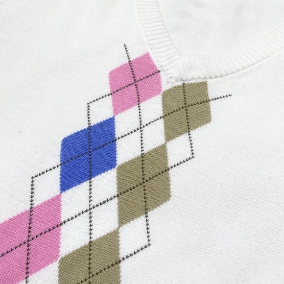 LIJA Argyle Knit V-Neck Golf Vest | Medium - Picture 2 of 5